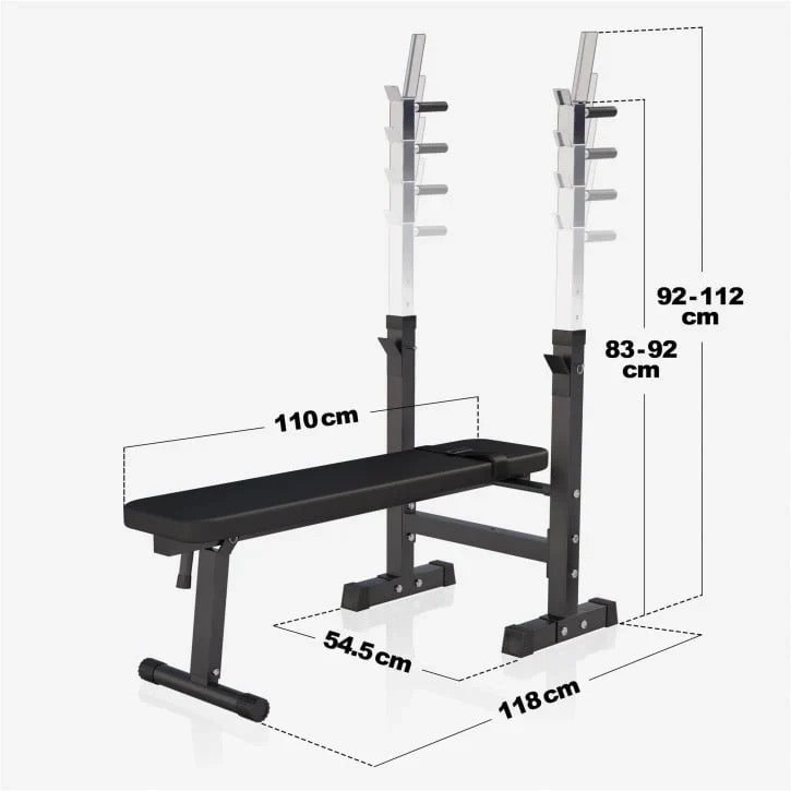 Bänkpress Paket 70 kg – Skivstång, Vikter & Bänk för Hemmagym
