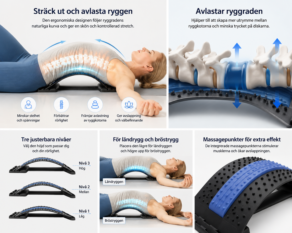 Ryggsträckare för avlastning och avslappning av ryggen